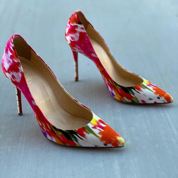 Limited Edition Satin Print Silk Point-Toe Pumps - Picture 2 of 7